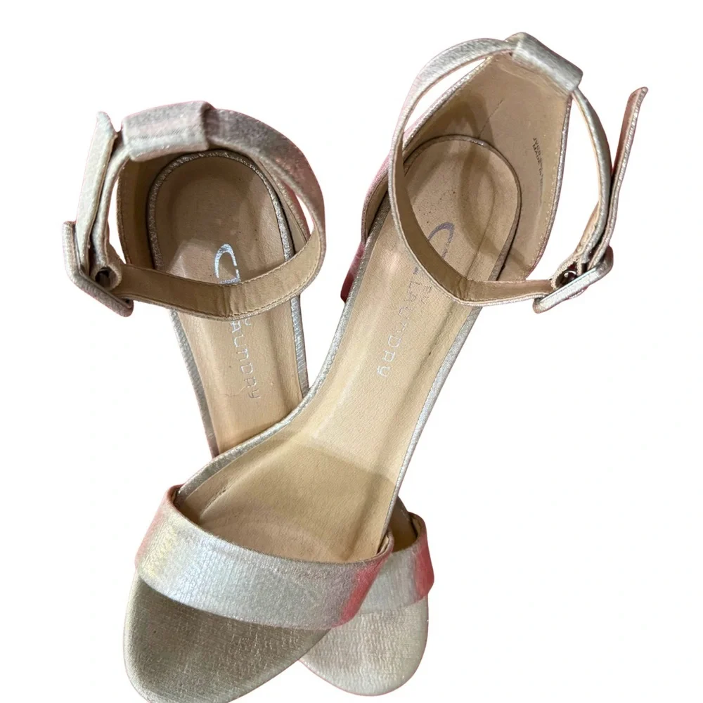 CL by Laundry Metallic‎ Ankle Strap Heels